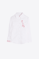 Shirts & Tops - Vilagallo - White Shirt with Heart Embroidery - Archery Close