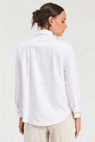 Shirts & Tops - Vilagallo - White Shirt with Heart Embroidery - Archery Close