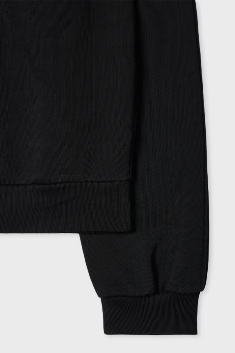 Sweatshirts - Paul Smith - Women's Black Organic Cotton 'Swirl Heart' Embroidered Sweatshirt - Archery Close