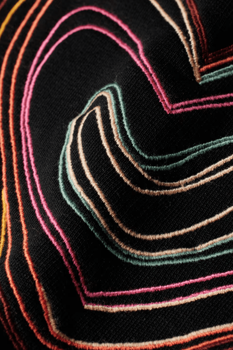 Black Organic Cotton 'Swirl Heart' Embroidered Sweatshirt Paul Smith