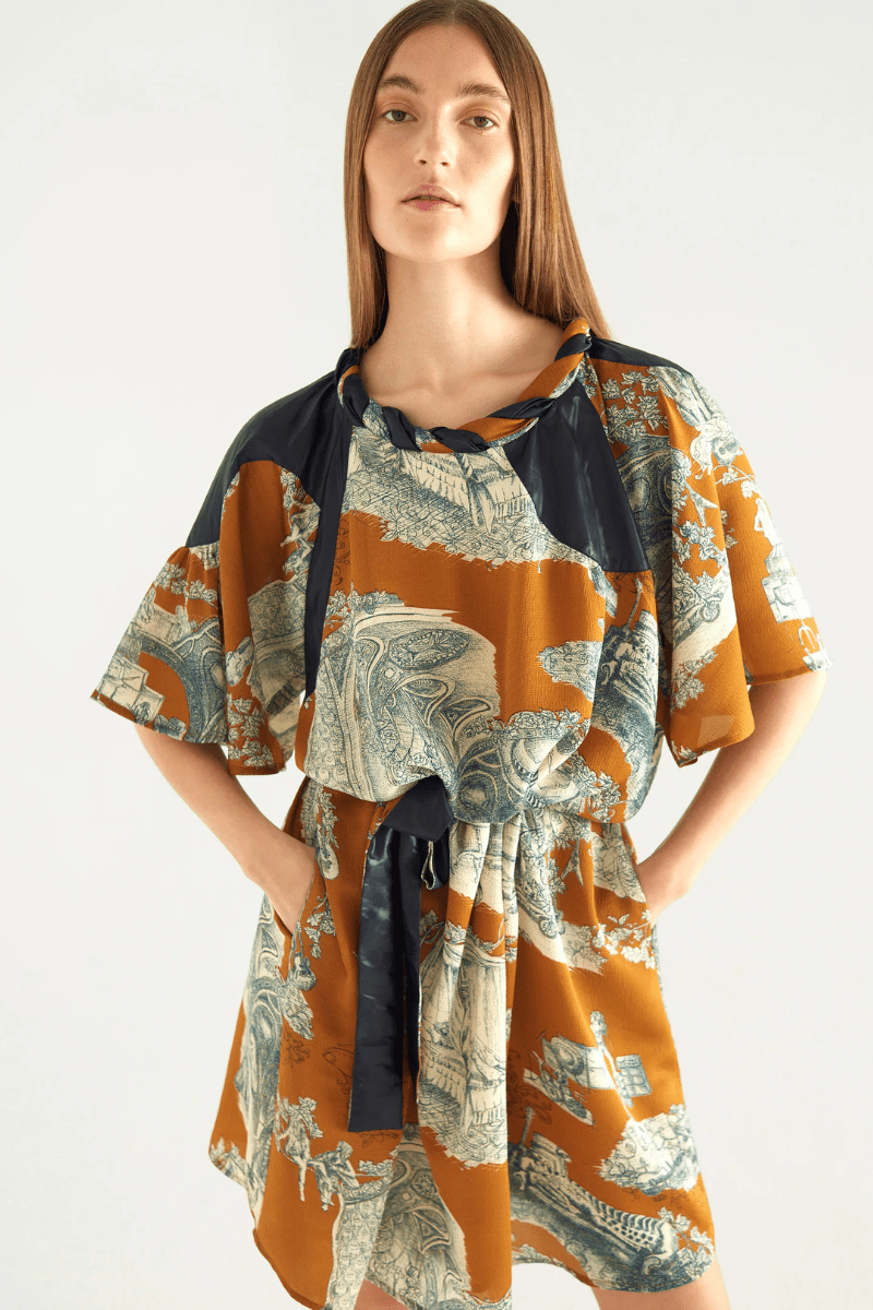 Dresses - Cotelac - Woven Dress in Cumin - Archery Close