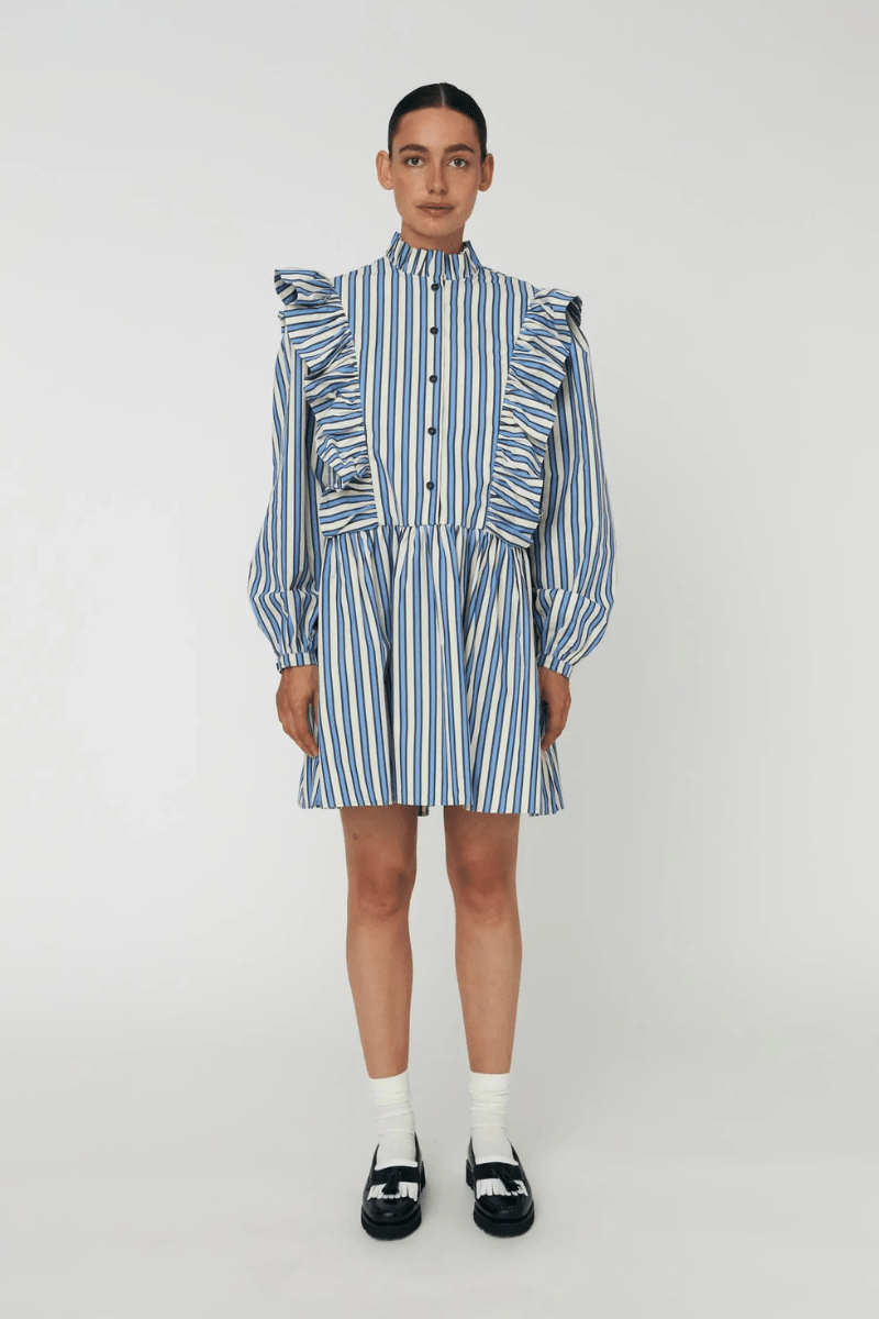 Dresses - Stella Nova - Yarn Dyed Striped Dress - Archery Close