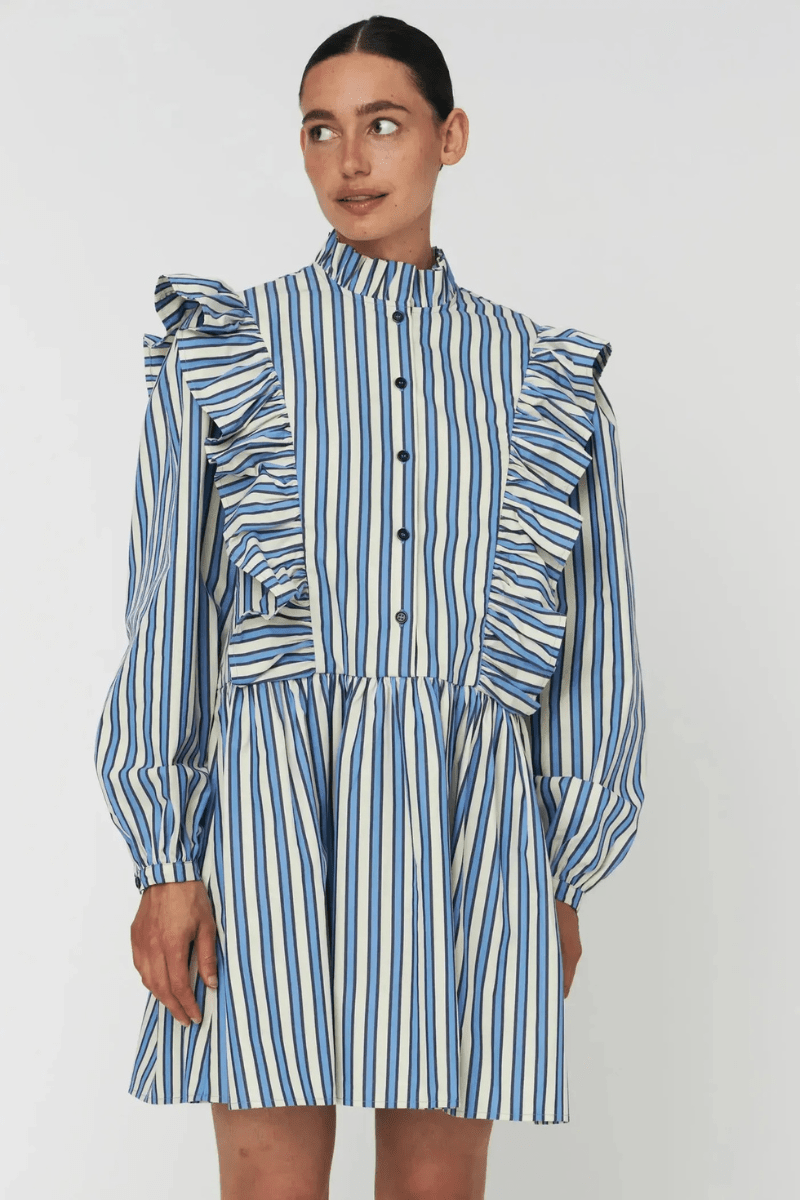 Dresses - Stella Nova - Yarn Dyed Striped Dress - Archery Close