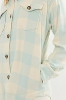 Bailey Flannel Shirt Jacket in Seafoam - Marine Layer - Archery Close