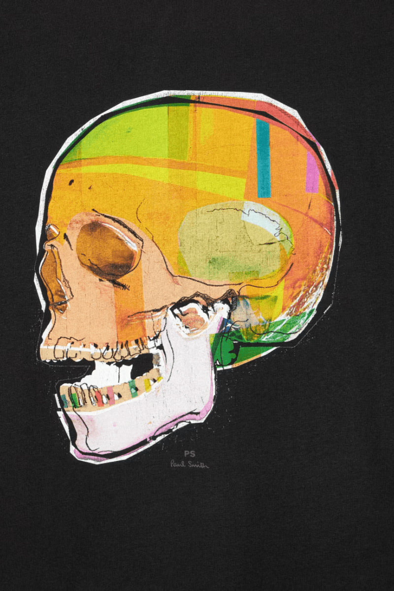 Black Skull Sketch Print T-Shirt - Paul Smith - Archery Close