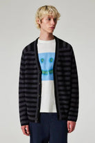 Black Wool - Mohair Stripe Cardigan - Paul Smith - Archery Close