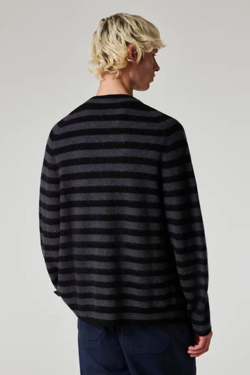 Black Wool - Mohair Stripe Cardigan - Paul Smith - Archery Close