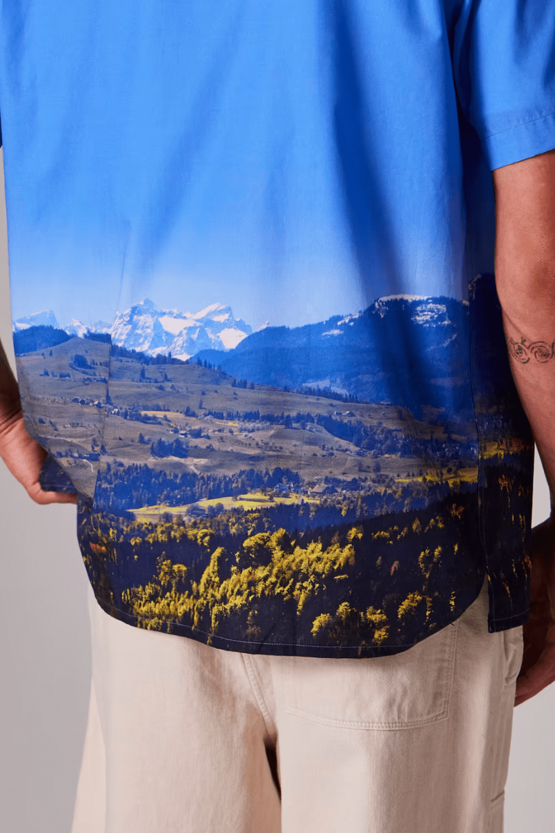 Blue Swiss Alps Print Short - Sleeve Shirt - Paul Smith - Archery Close