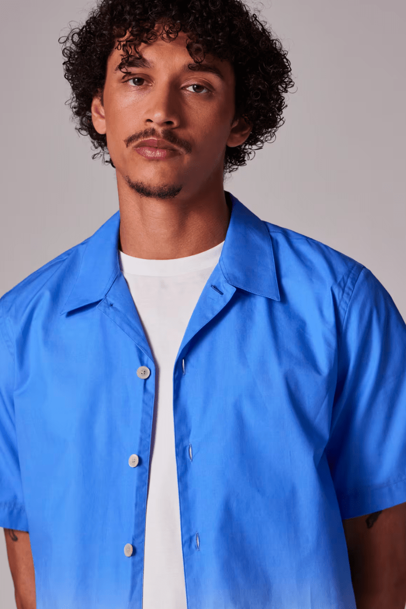 Blue Swiss Alps Print Short - Sleeve Shirt - Paul Smith - Archery Close