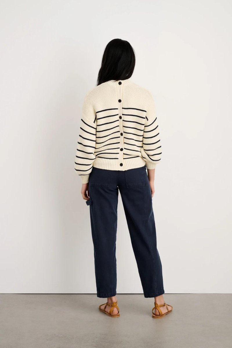 Button - back sweater in stripes - Alex Mill - Archery Close