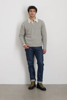 Carl Polo Sweater in Stripe - Alex Mill - Archery Close