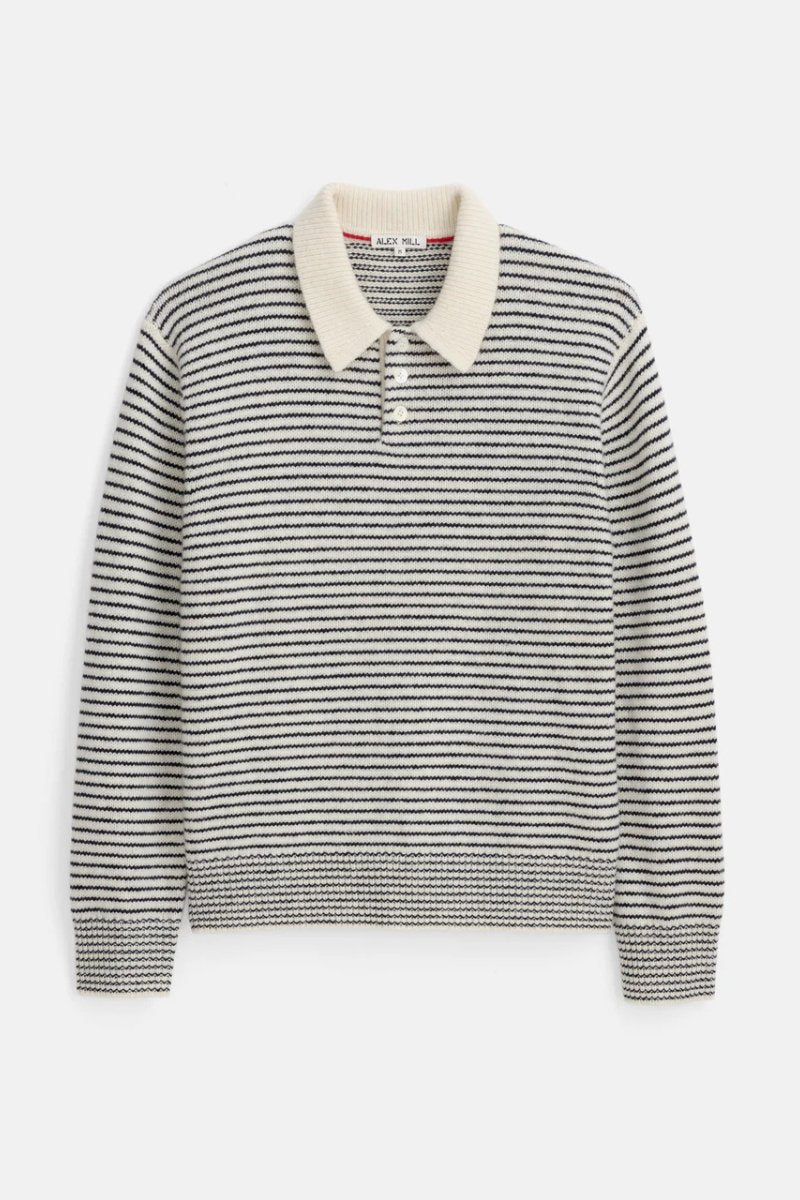 Carl Polo Sweater in Stripe - Alex Mill - Archery Close