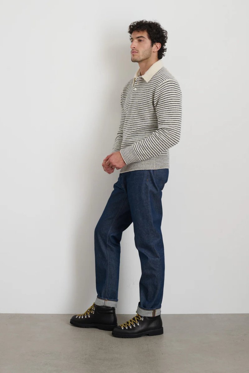 Carl Polo Sweater in Stripe - Alex Mill - Archery Close