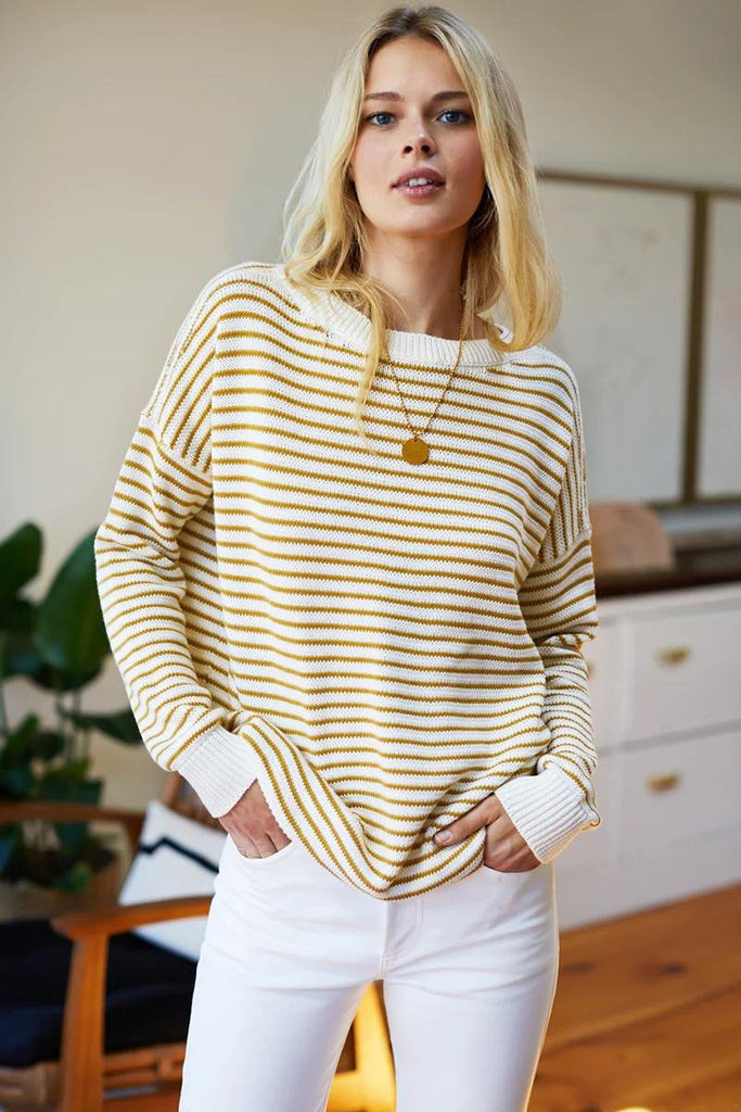 Carolyn sweater in marigold stripe - Emerson Fry - Archery Close