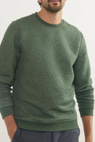 Corbet Quilted Crewneck - Marine Layer - Archery Close