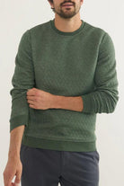 Corbet Quilted Crewneck - Marine Layer - Archery Close