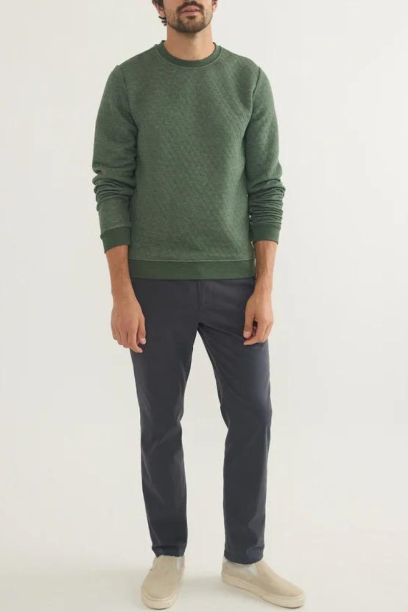 Corbet Quilted Crewneck - Marine Layer - Archery Close