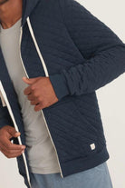 Corbet Quilted Full Zip Hoodie - Navy - Marine Layer - Archery Close