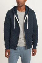 Corbet Quilted Full Zip Hoodie - Navy - Marine Layer - Archery Close