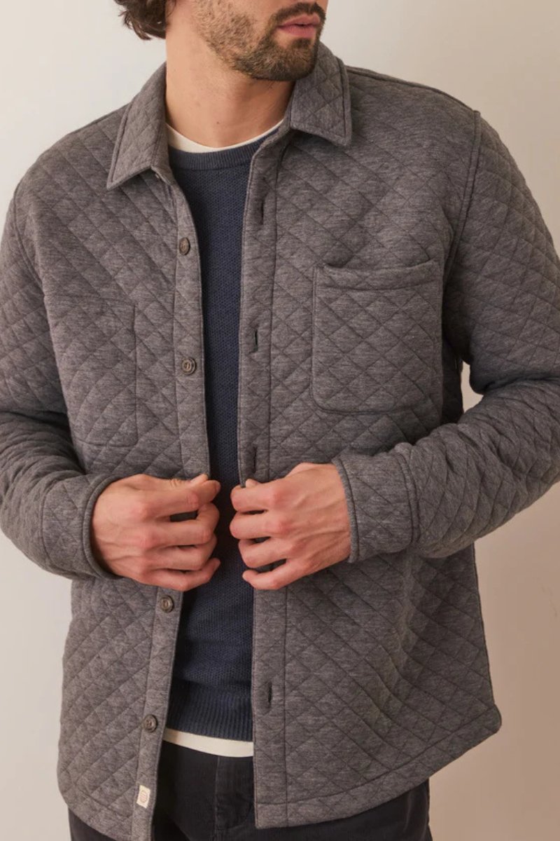 Corbet Quilted Overshirt - Marine Layer - Archery Close