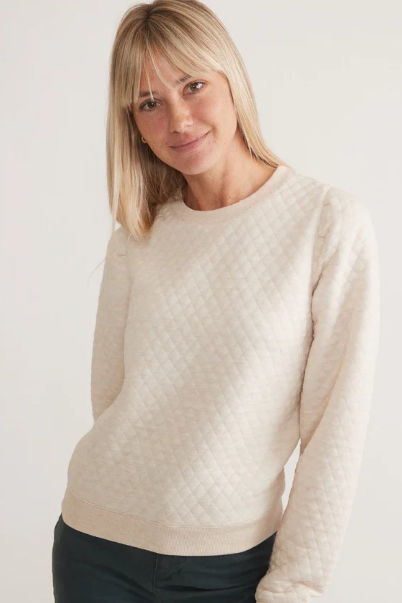 Corbet Quilted Puff Sleeve in Oat - Marine Layer - Archery Close