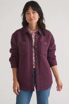 Corbet Shirt Jacket in Deep Plum - Marine Layer - Archery Close