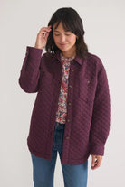 Corbet Shirt Jacket in Deep Plum - Marine Layer - Archery Close