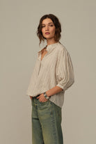 Edith Blouse in Cream Stripe - Road to Nowhere Clothing - Archery Close