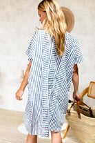 Emerson short caftan in ocean stripe - Emerson Fry - Archery Close