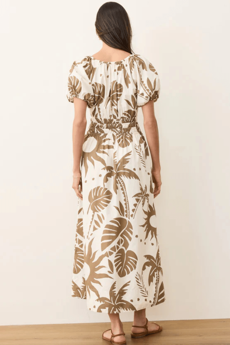 Emery Poplin Midi Dress in Dusk Desert - Marine Layer - Archery Close