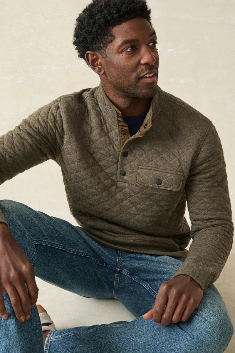 Epic Quilted Fleece Pullover - Faherty Brand - Archery Close