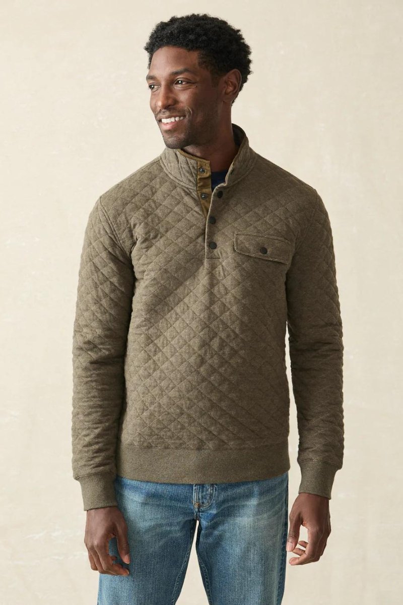 Epic Quilted Fleece Pullover - Faherty Brand - Archery Close