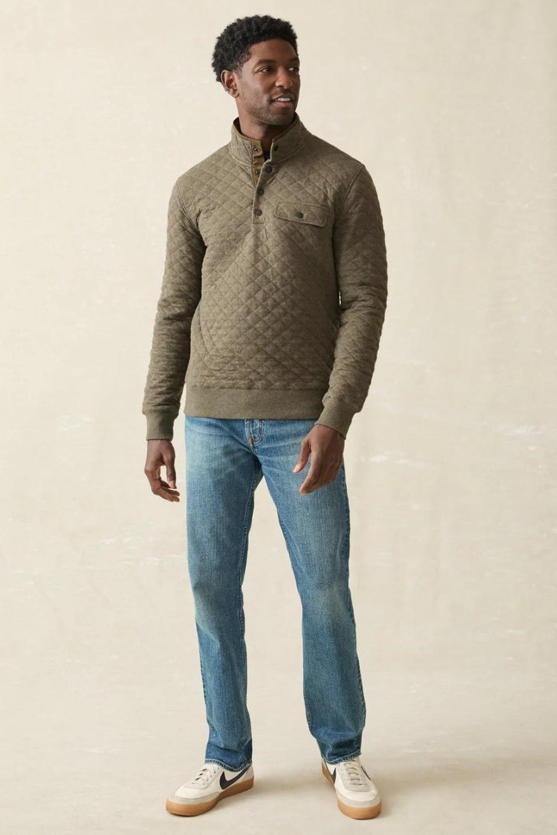 Epic Quilted Fleece Pullover - Faherty Brand - Archery Close