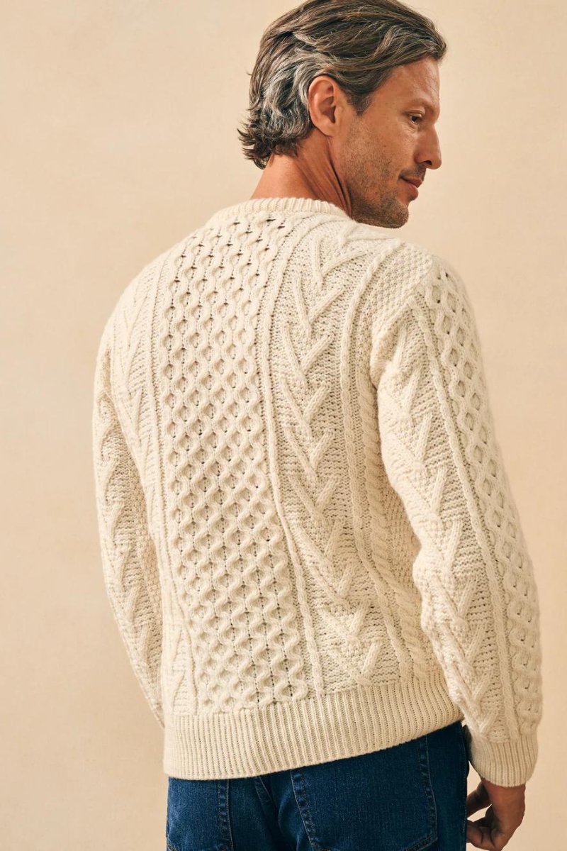 Faherty Brand Irish Cable Crewneck Sweater - Archery Close Men's