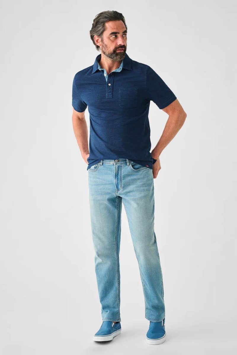 Faherty Brand SS Indigo Polo - Archery Close Men's