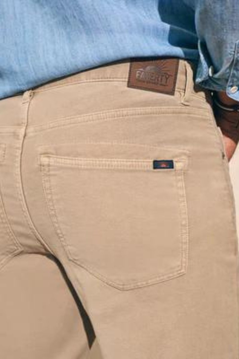 Faherty Brand Stretch Terry 5 Pocket - Desert Khaki - Archery Close Men's