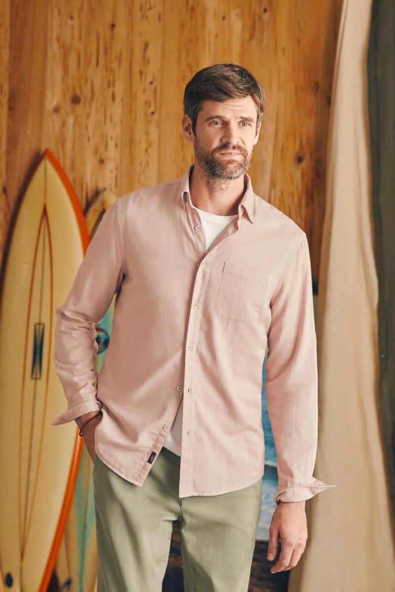 Faherty Brand Sunwashed Chambray Shirt - Archery Close Men's