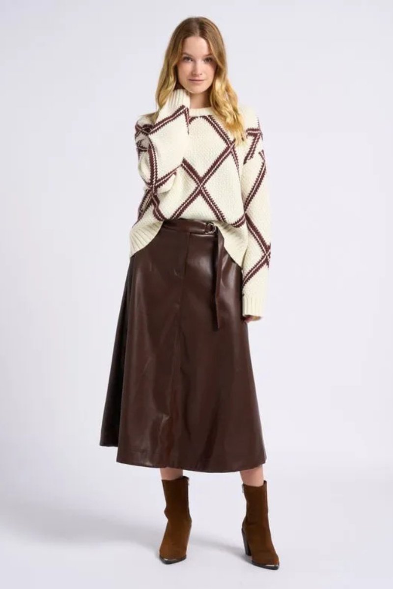 Floyd Skirt in Chocolate - Suncoo Paris - Archery Close