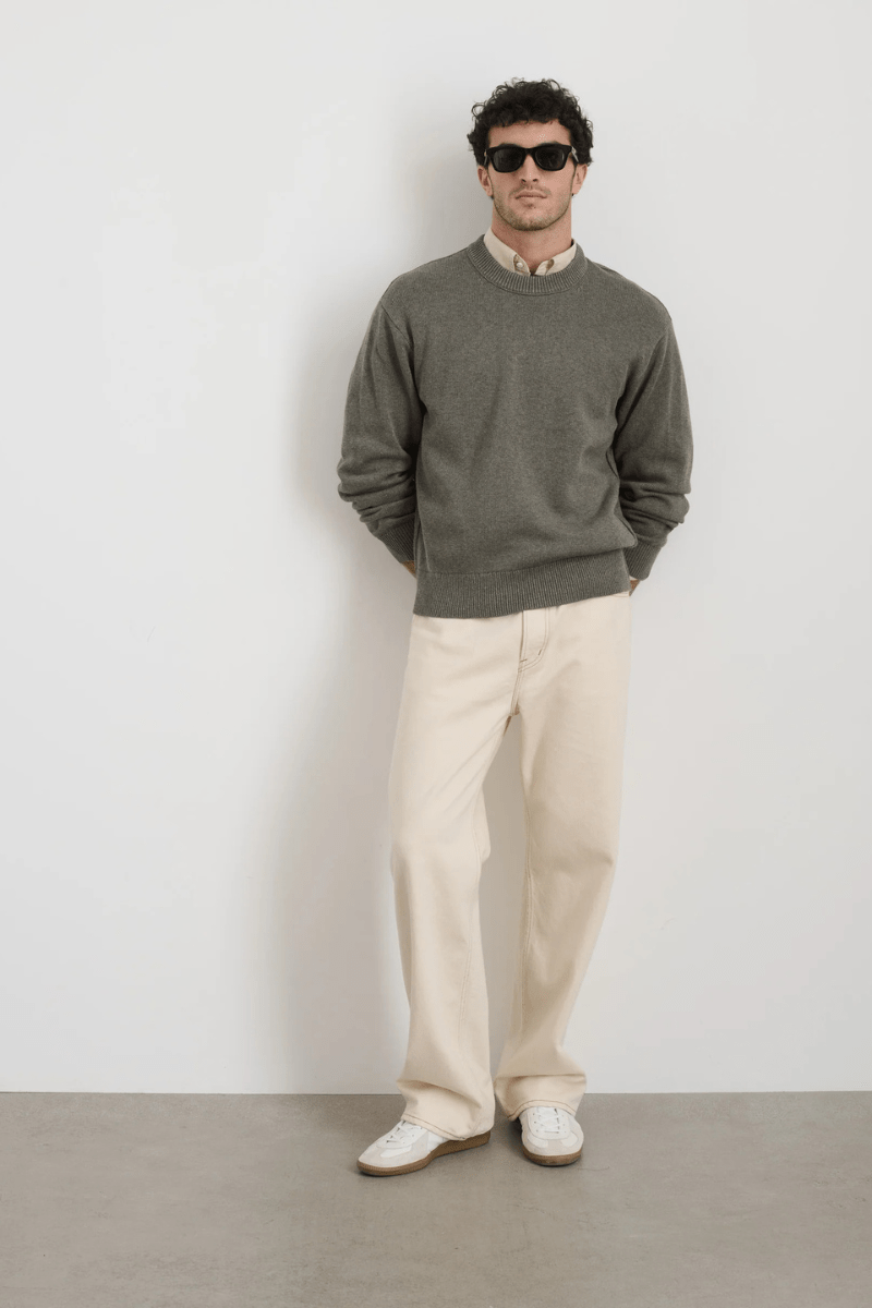Gabriel Crewneck Sweater in Cotton Linen - Alex Mill - Archery Close