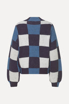 Gingham Check Sweater in Blue - Stine Goya - Archery Close