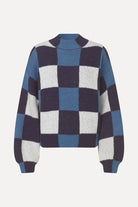 Gingham Check Sweater in Blue - Stine Goya - Archery Close