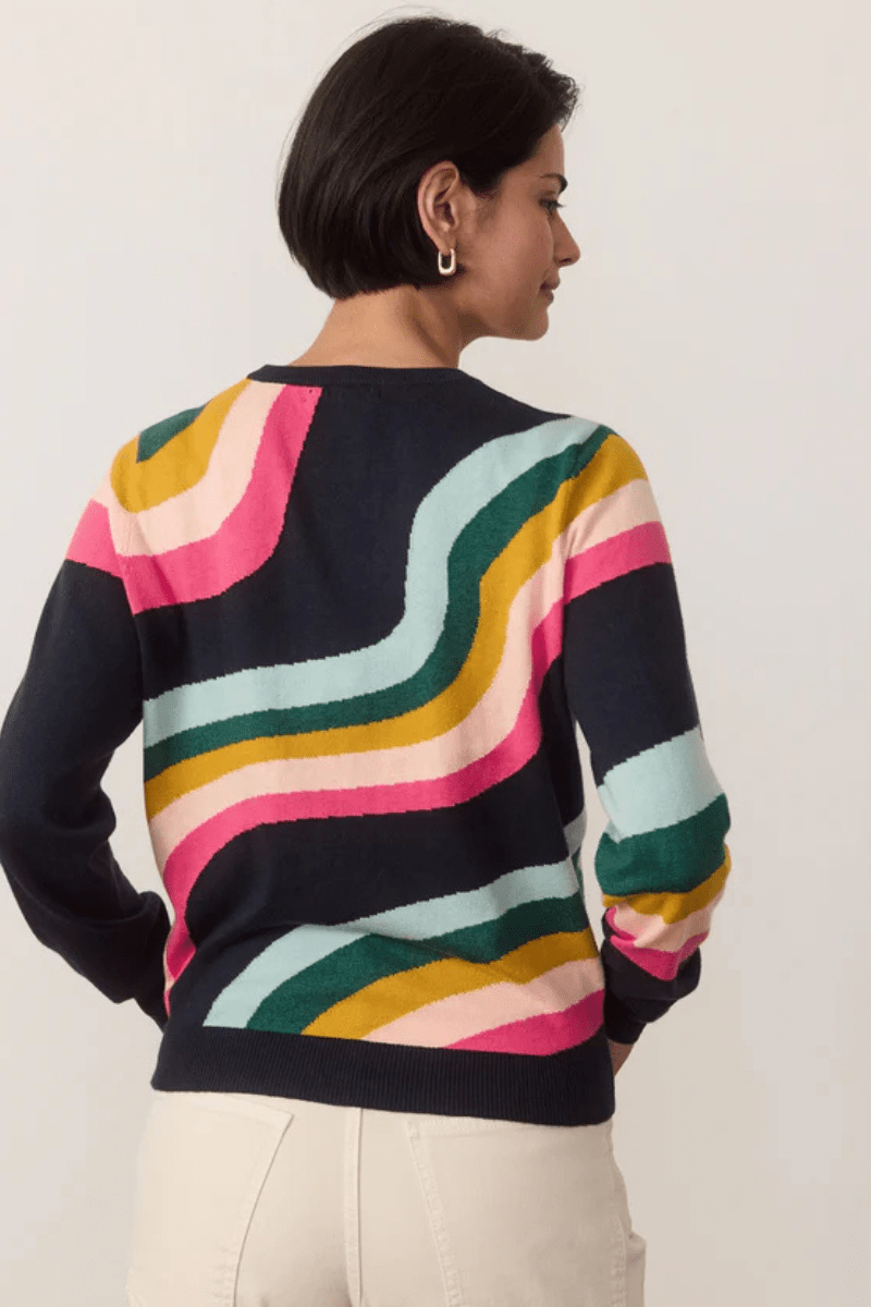 Icon Sweater in Midnight Rainbow - Marine Layer - Archery Close