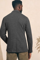 Inlet Knit Blazer - Black Sky Melange - Faherty Brand - Archery Close