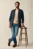 Inlet Knit Blazer - Hendricks Indigo Wash - Faherty Brand - Archery Close