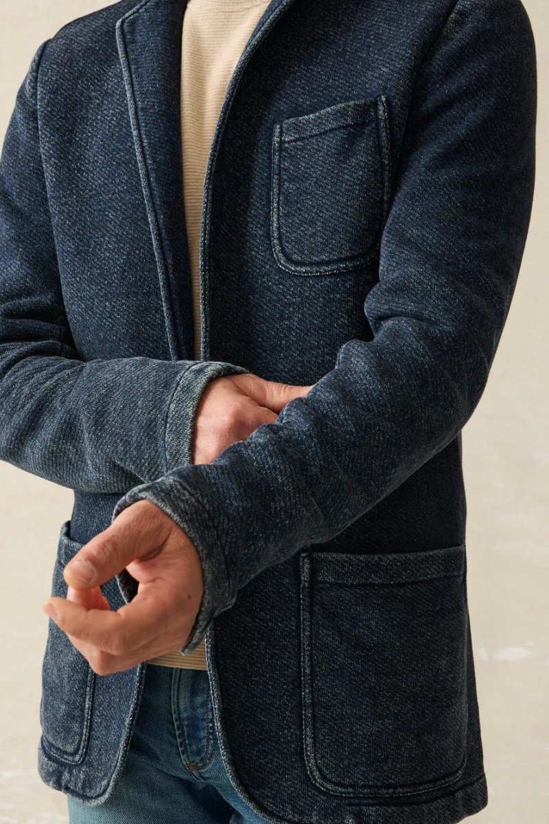 Inlet Knit Blazer - Hendricks Indigo Wash - Faherty Brand - Archery Close