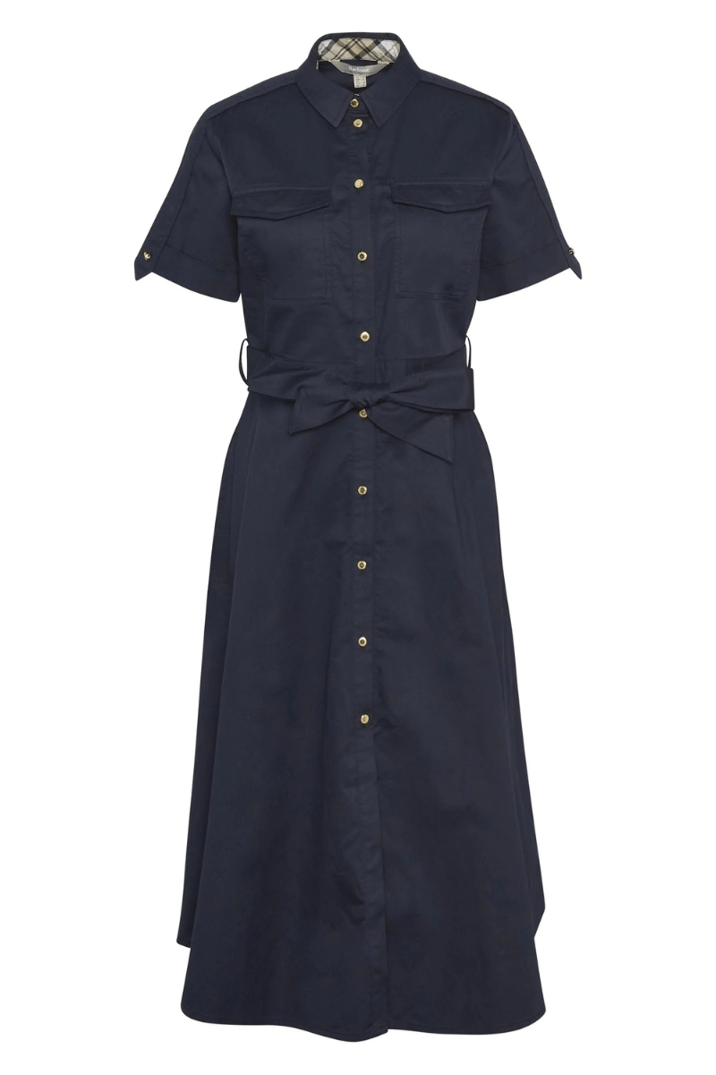 Ivy Midi Dress in Dark Navy - Barbour - Archery Close