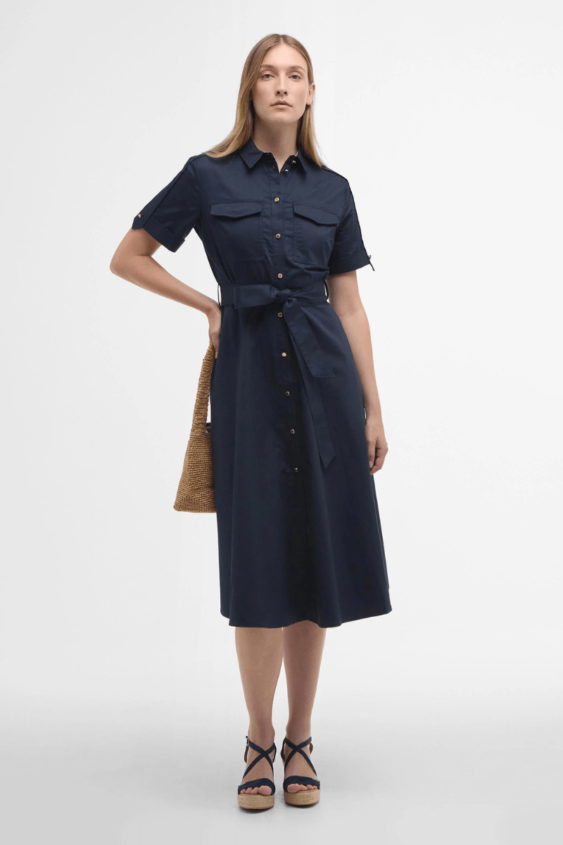 Ivy Midi Dress in Dark Navy - Barbour - Archery Close
