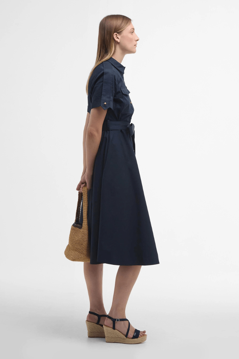 Ivy Midi Dress in Dark Navy - Barbour - Archery Close