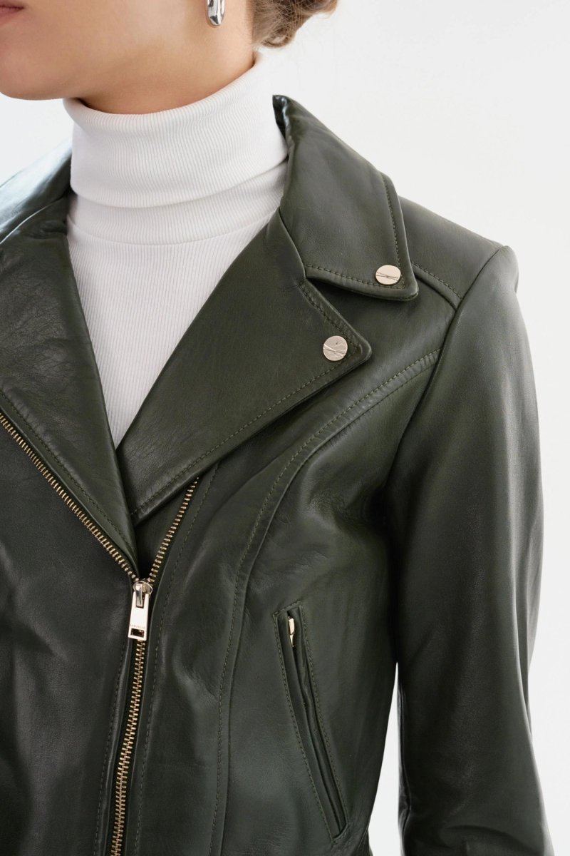 Lamarque classic leather biker jacket best sale