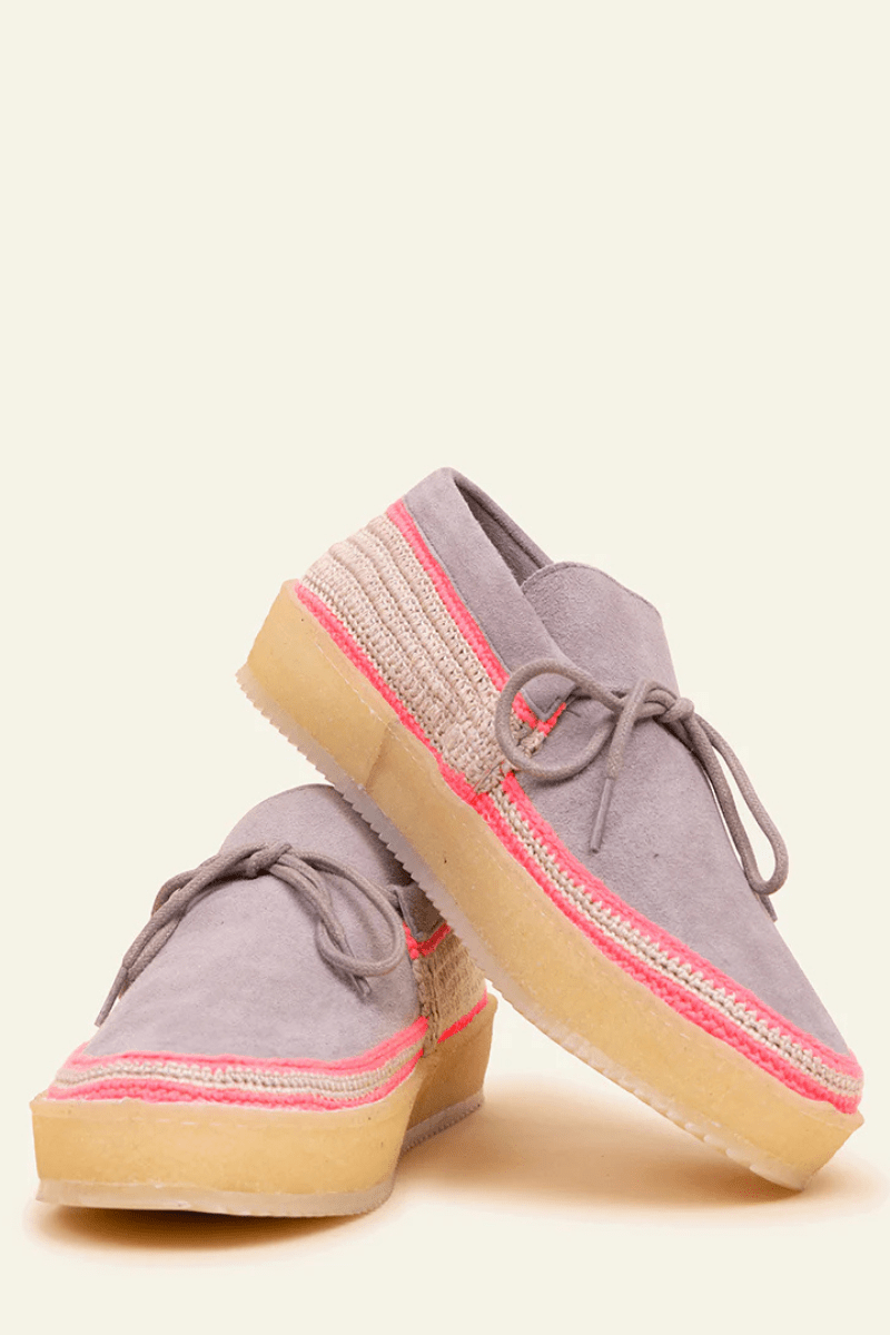 Komo Crochet Moccasin Fossil Neon Pink - Laidback London - Archery Close